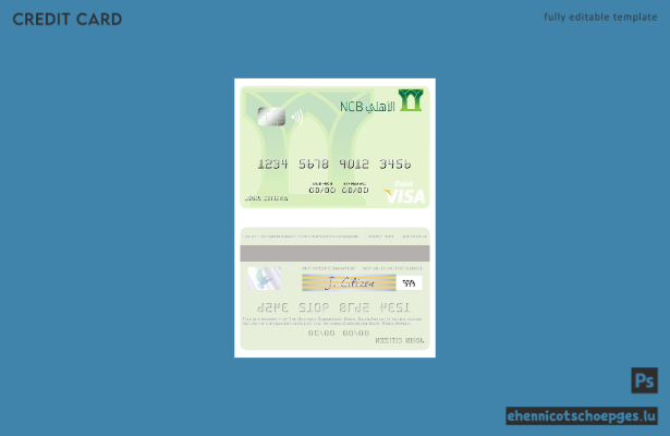 Saudi-Arabien – Beispielvorschau der Visa-Debitkarte der National Commercial Bank